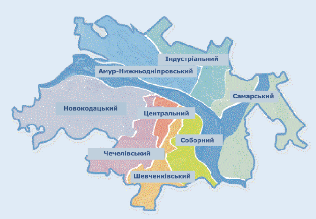 Райони міста Дніпро для занять з автоінструкторами